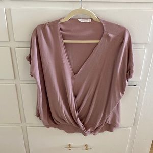 Maybe cross over short sleeve blouse